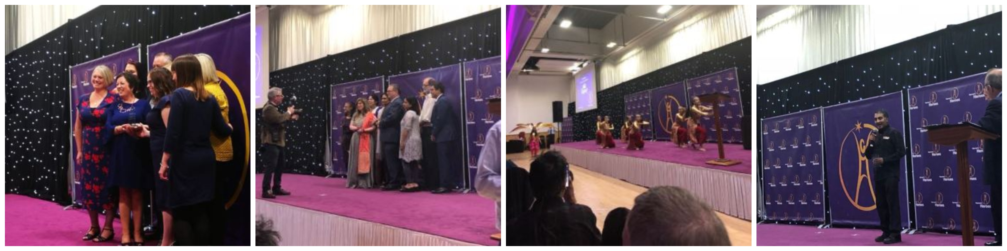 Photo collage of the Harrow's Heroes event